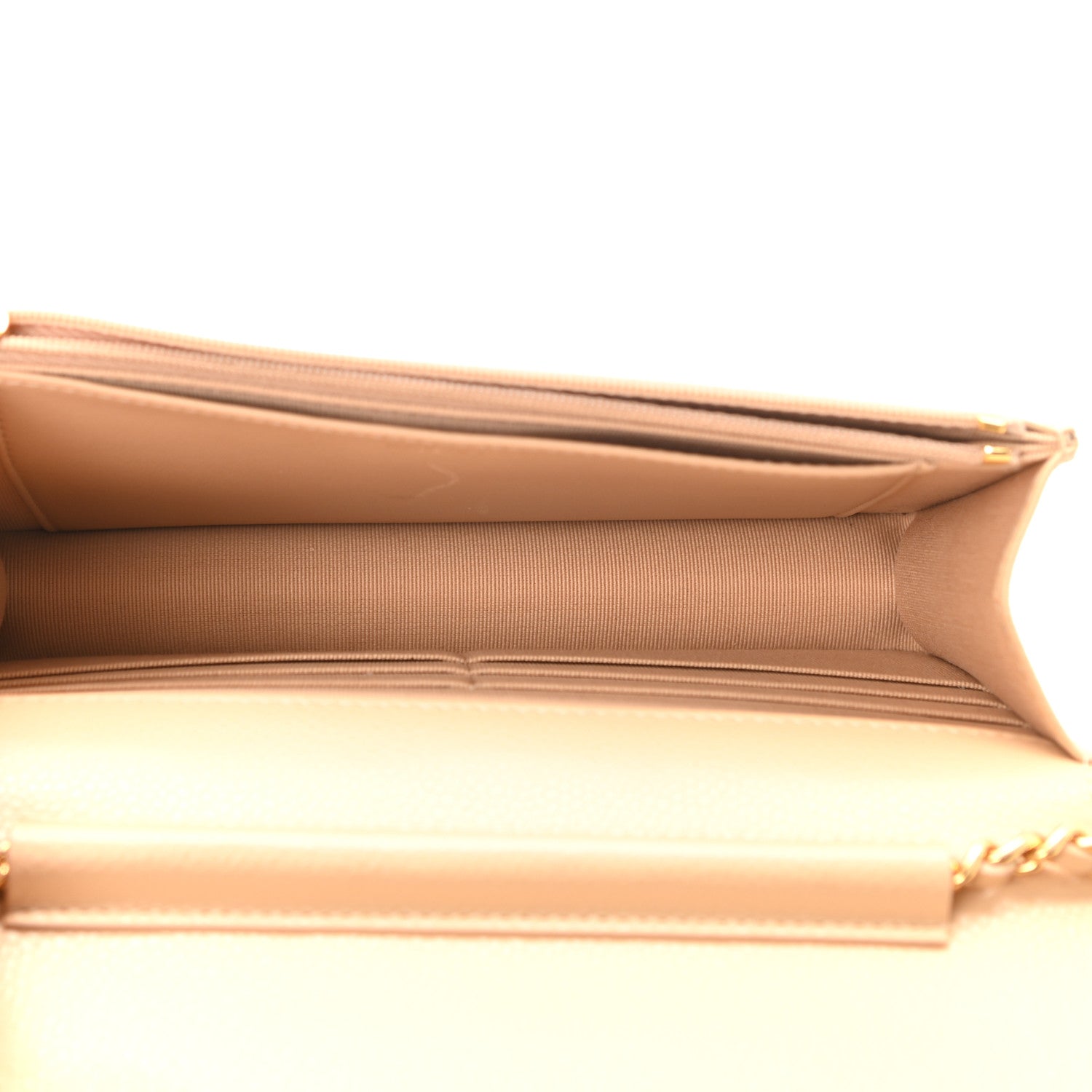 Chanel Caviar Quilted Wallet On Chain WOC Light Beige 4 of 10