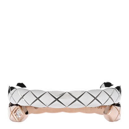 Chanel 18K White Beige Gold Diamond Coco Crush Toi et Moi Ring 53 6.5 1 of 4