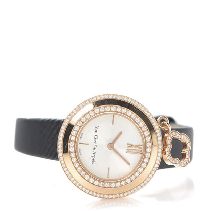 Van Cleef & Arpels 18K Rose Gold Satin Diamond Bezel 25mm Charms Quartz Watch 3 of 7