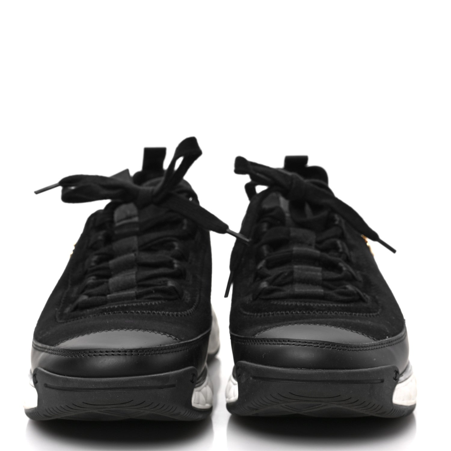 Chanel Velvet Calfskin Mixed Fibers CC Sneakers 39.5 Black 2 of 8