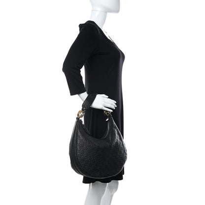Gucci Guccissima Medium GG Twins Hobo Black 2 of 12