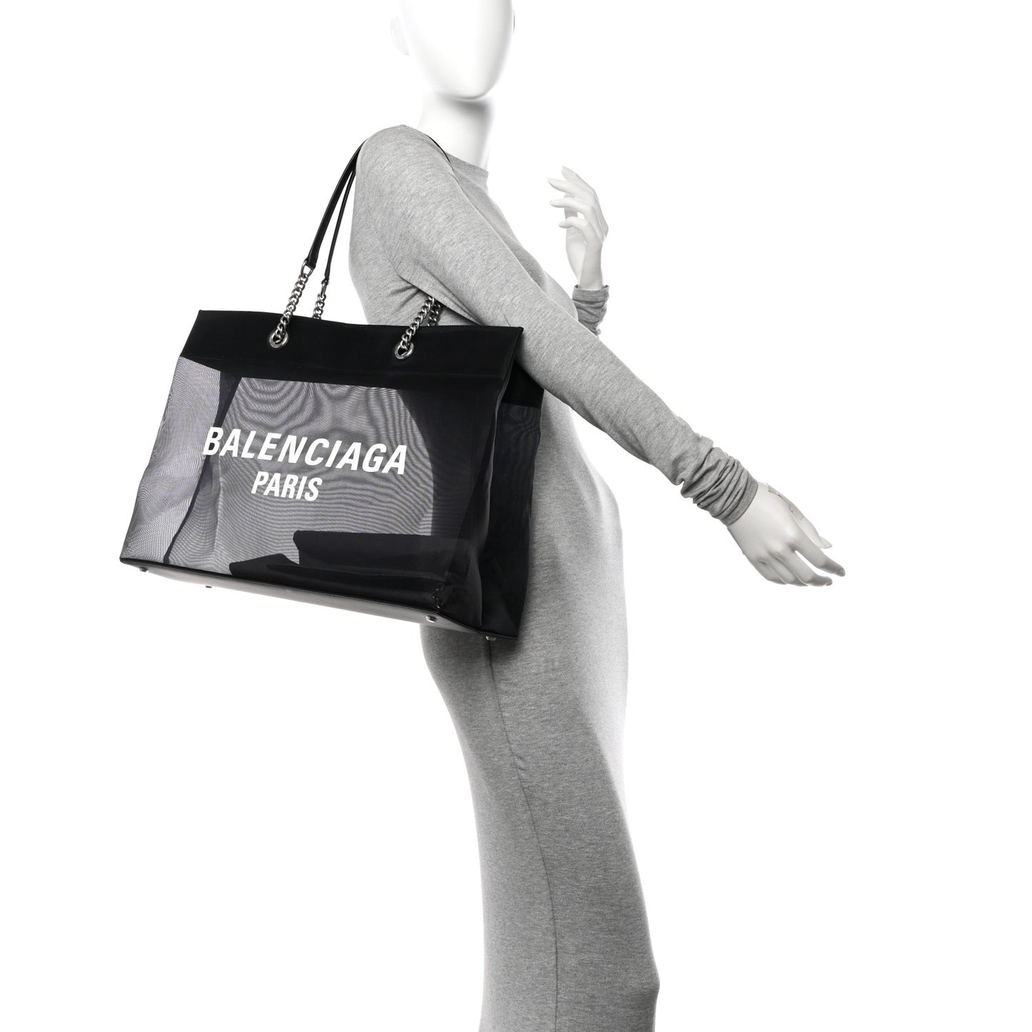 Mesh Large Duty Free Tote Black