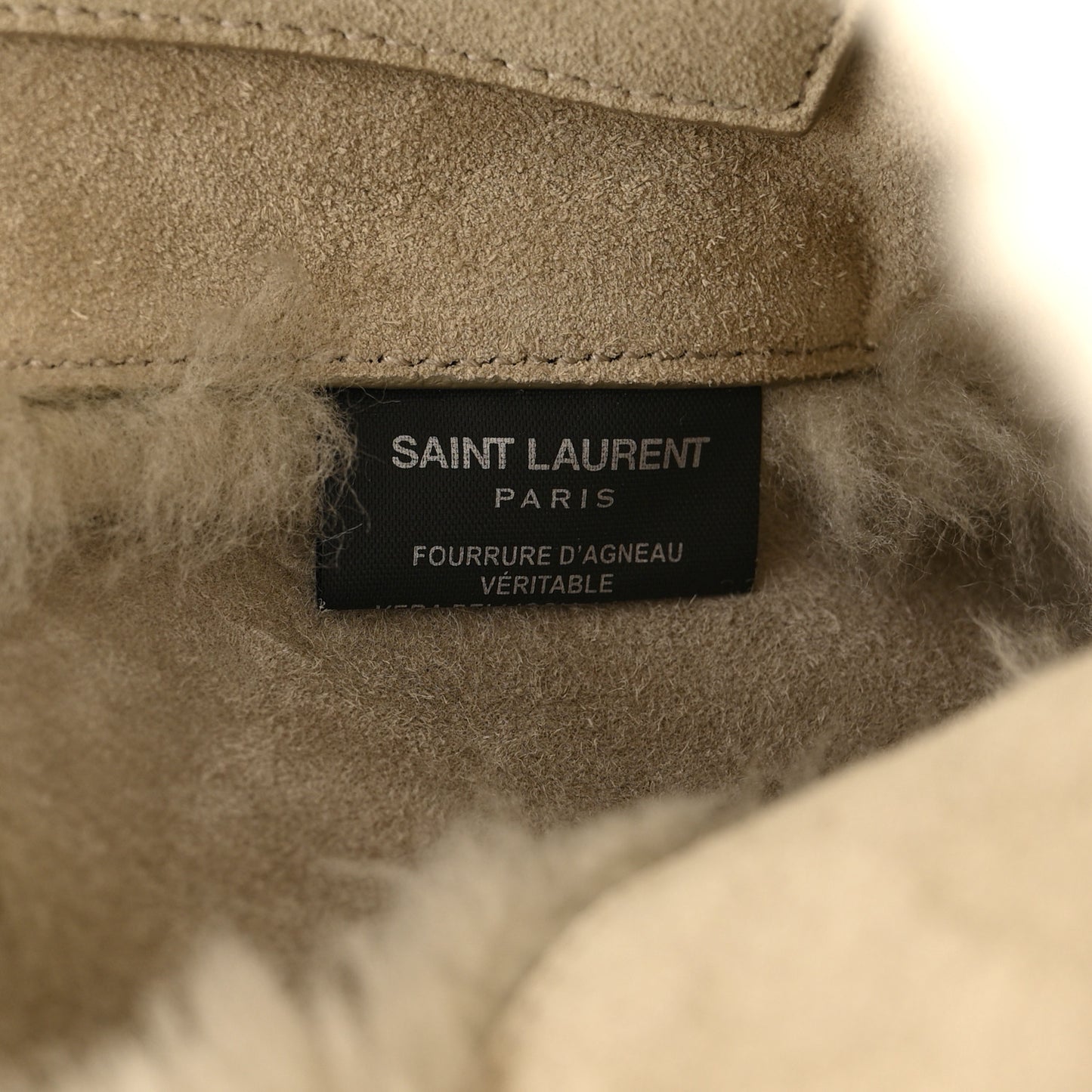 Shearling Calfskin Medium Reversible Monogram Kate Satchel Grey