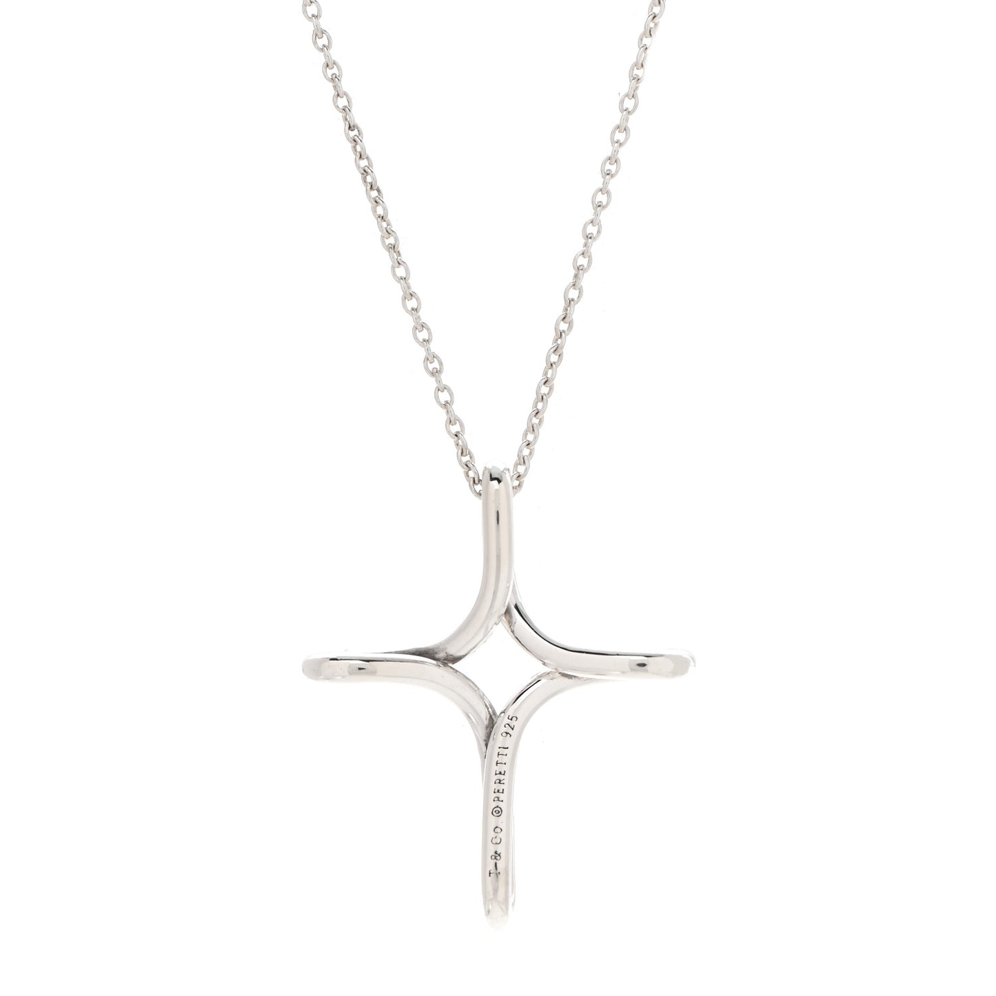 Sterling Silver Elsa Peretti Infinity Cross Pendant Necklace