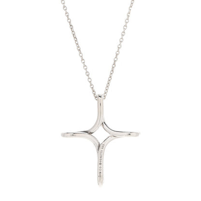 Tiffany Sterling Silver Elsa Peretti Infinity Cross Pendant Necklace 4 of 6