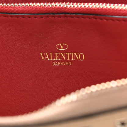 Valentino Garavani Nappa Rockstud Spike Zip Around Wallet Camel Rose 6 of 12
