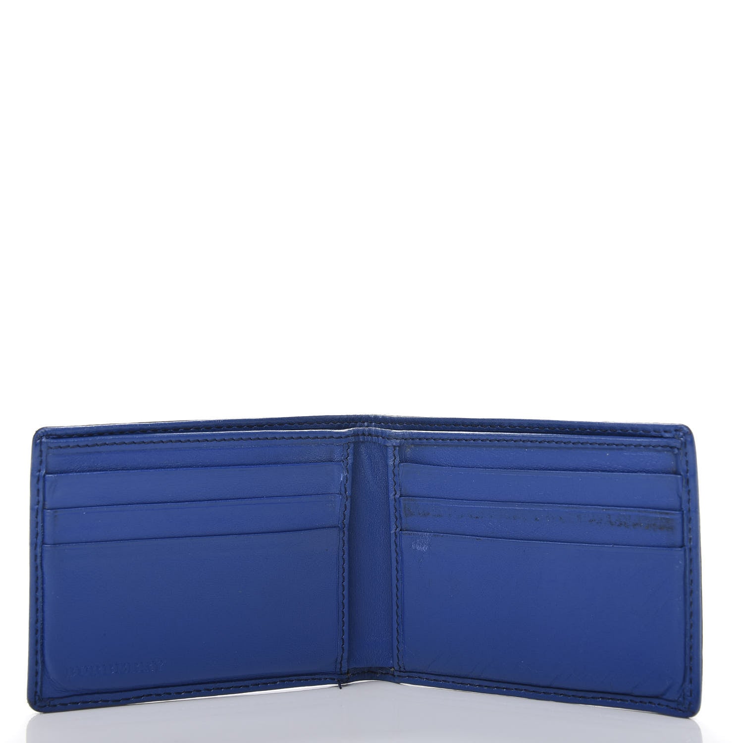 Burberry Grained Calfskin BBi-Fold Wallet Blue 5 of 7