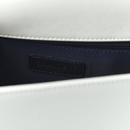 Chanel Lambskin Embossed New Medium Boy Cube Flap White 8 of 10