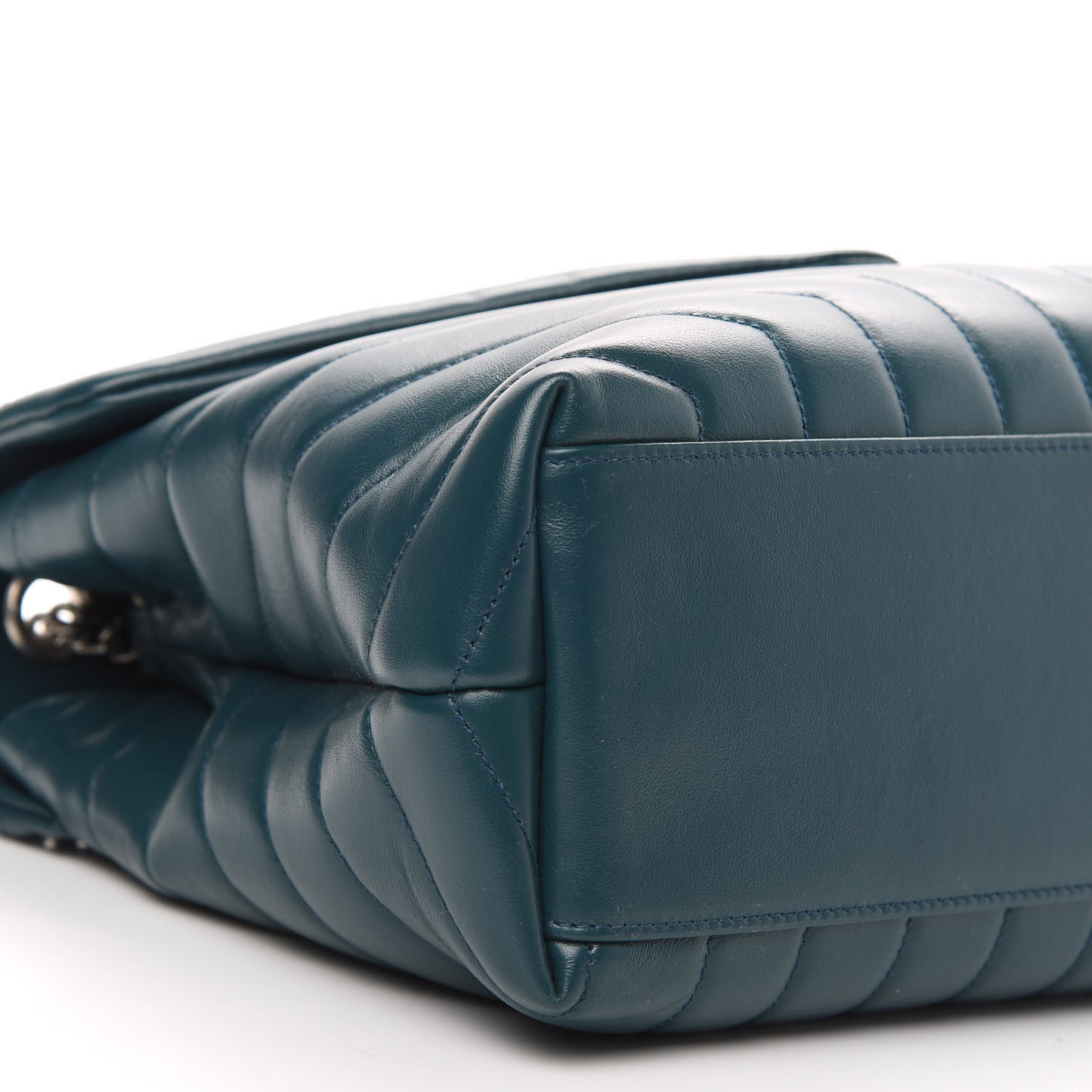 Calfskin Y Quilted Monogram Medium Loulou Chain Satchel Dark Turquoise