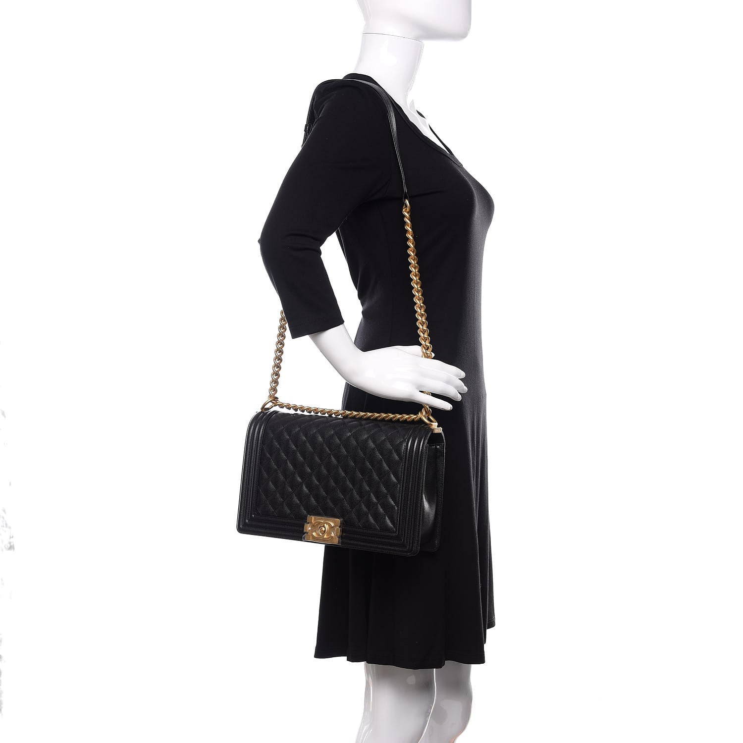 Chanel Caviar Quilted New Medium Boy Flap Black 2 of 13