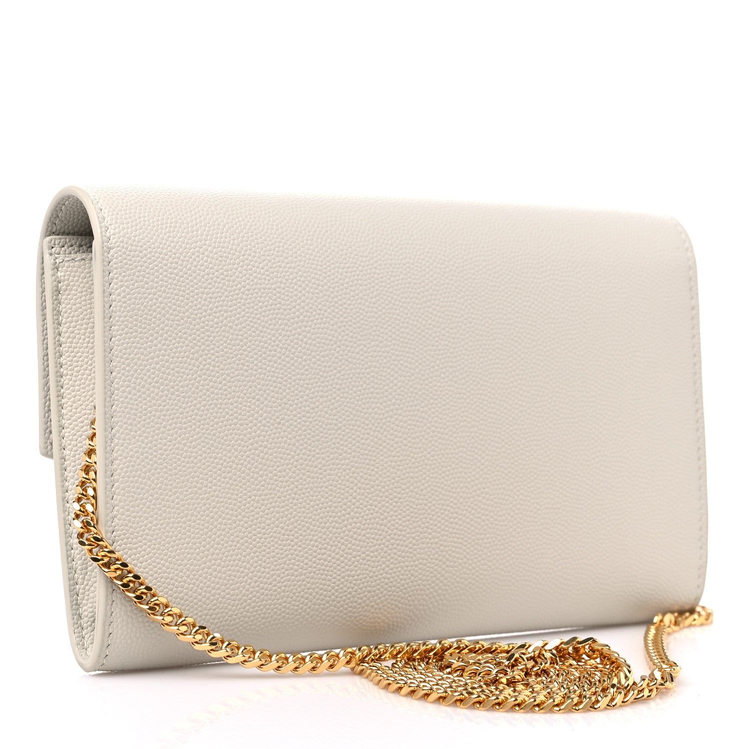 Saint Laurent Grain De Poudre Monogram Uptown Chain Wallet Crema Soft 4 of 11