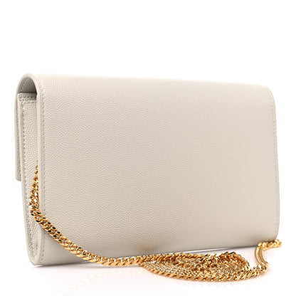 Saint Laurent Grain De Poudre Monogram Uptown Chain Wallet Crema Soft 4 of 11