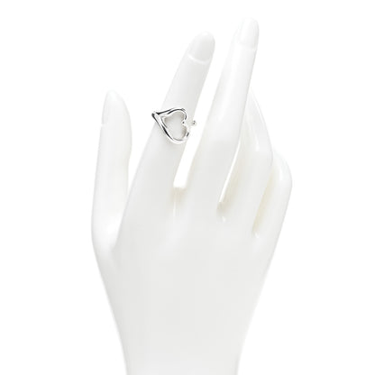Tiffany Sterling Silver Elsa Peretti Open Heart Ring 49 4.75 2 of 4