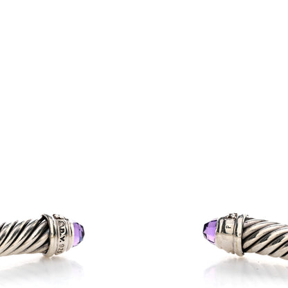 David Yurman Sterling Silver Diamond Amethyst 5mm Cable Classics Bracelet 3 of 3