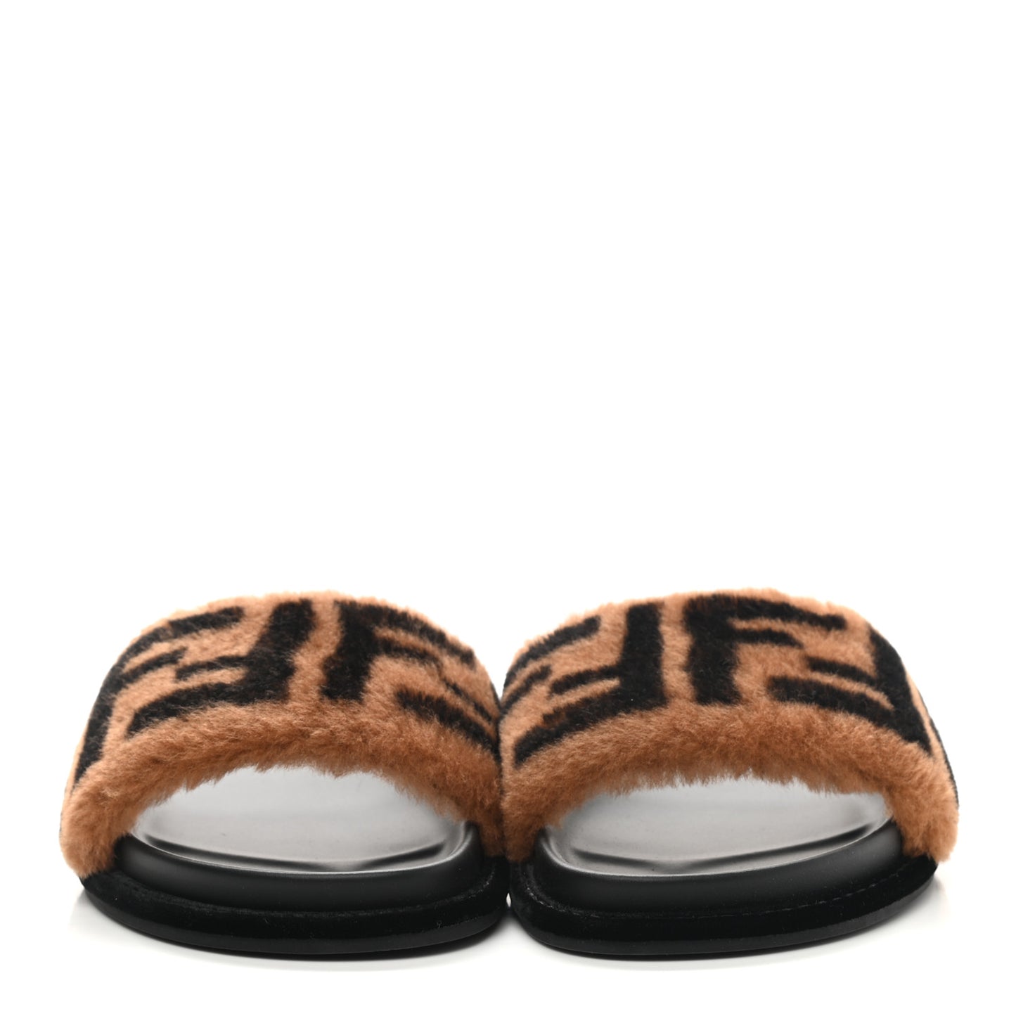 Shearling Macro FF Pool Slide Sandals 36.5 Scanbrown Black