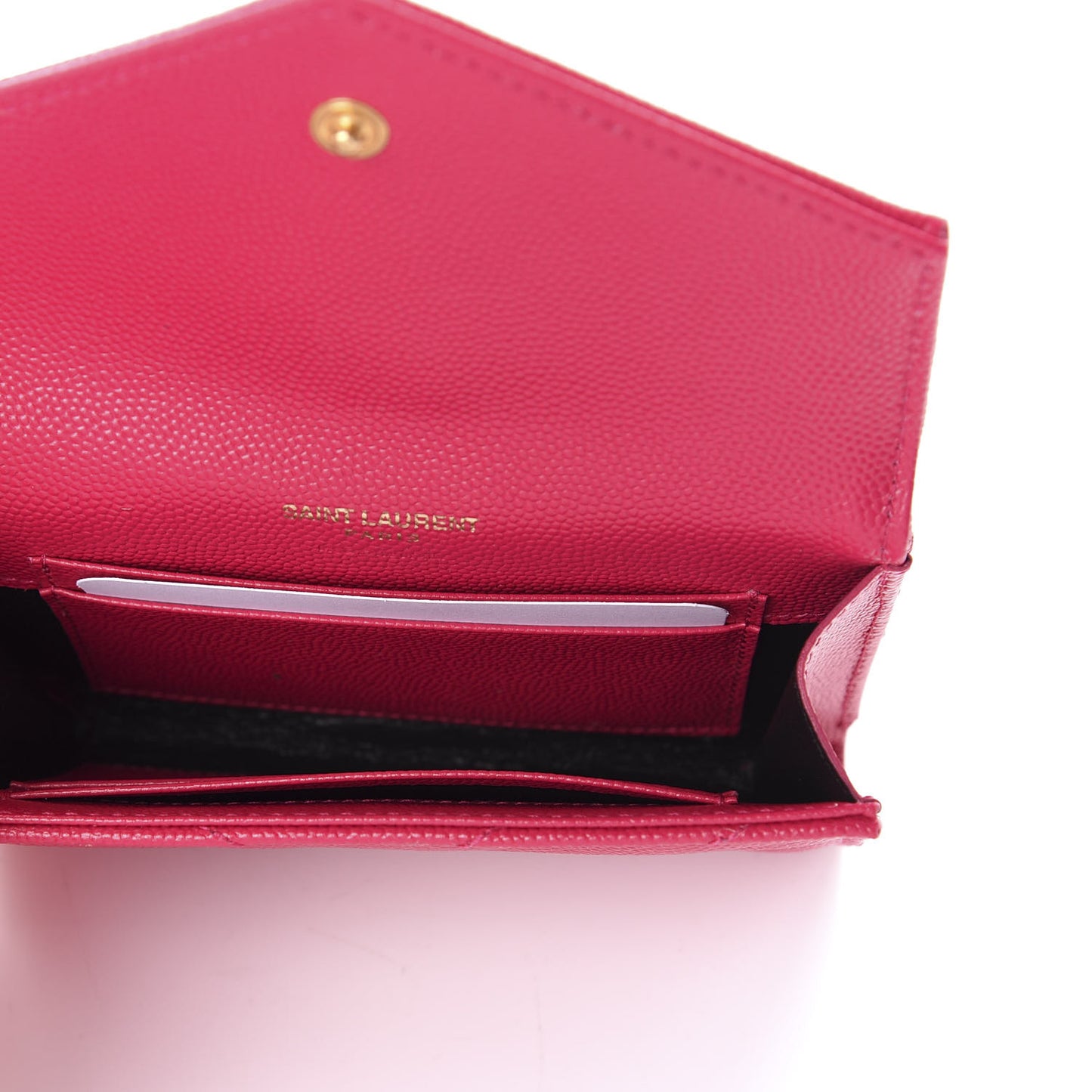 Grain De Poudre Matelasse Chevron Small Monogram Envelope Wallet Fresh Fuchsia