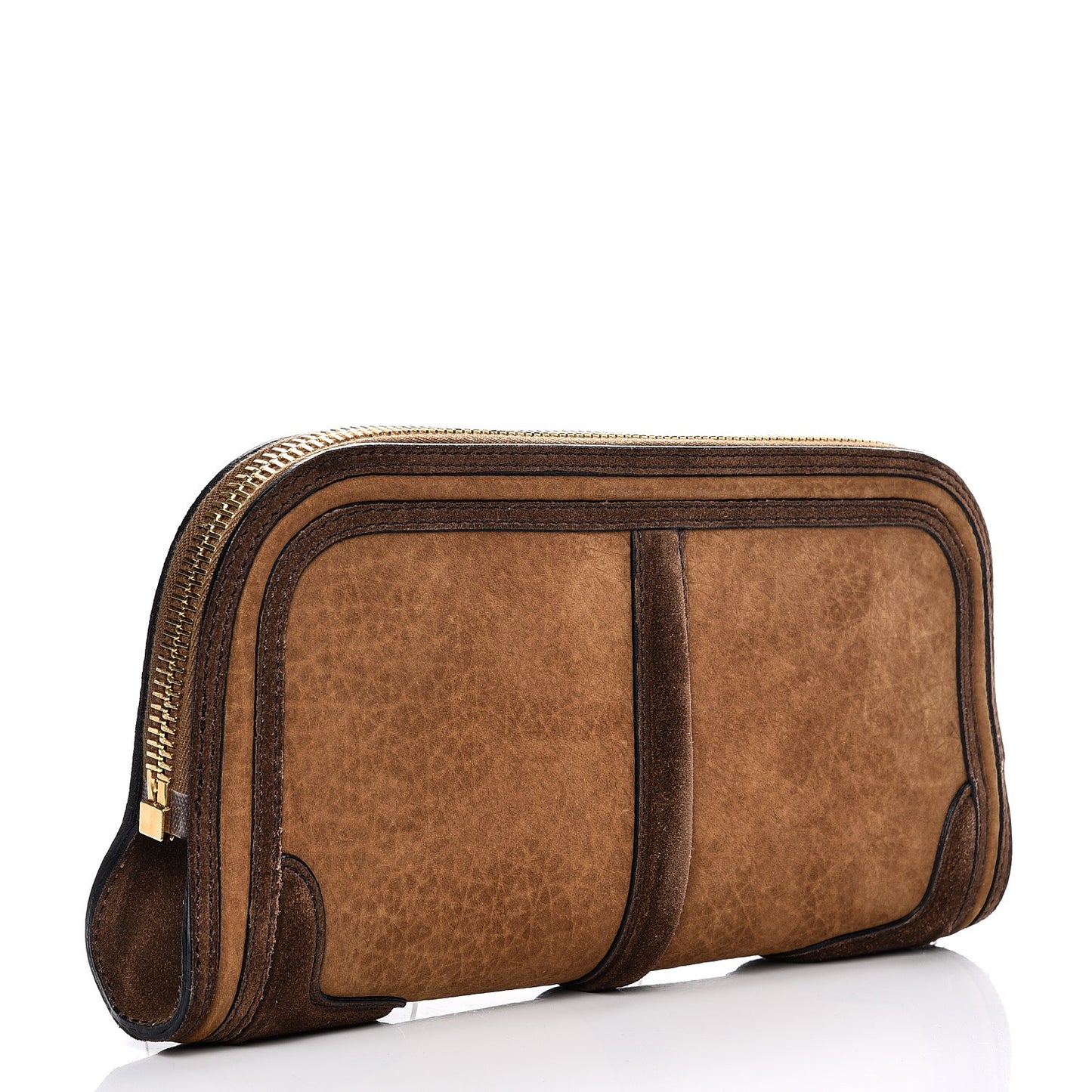 Prorsum Grainy Nubuck Alma Dog Clutch Brown