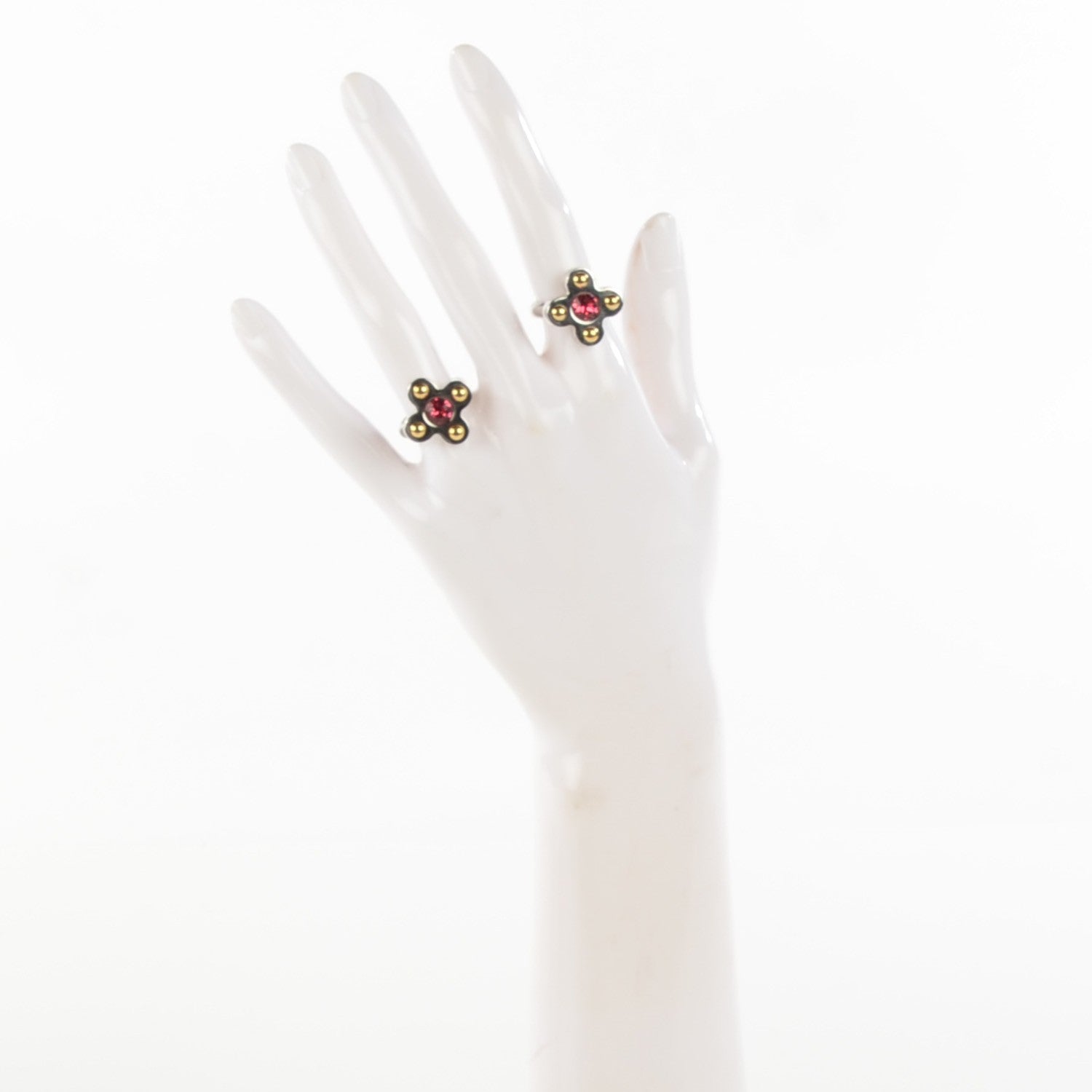 Louis Vuitton Crystal Love Letters Timeless Ring Set Silver S 5.5 2 of 6