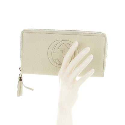 Gucci Pebbled Calfskin Soho Zip Around Wallet Off White 2 of 8