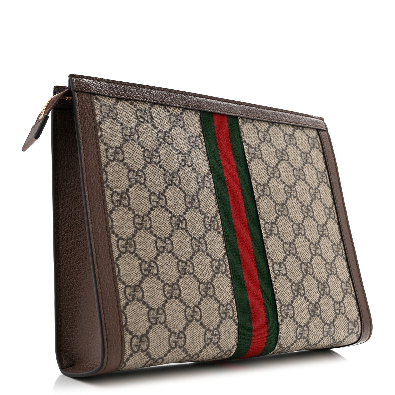 Gucci GG Supreme Monogram Web Ophidia Pouch Brown 3 of 9