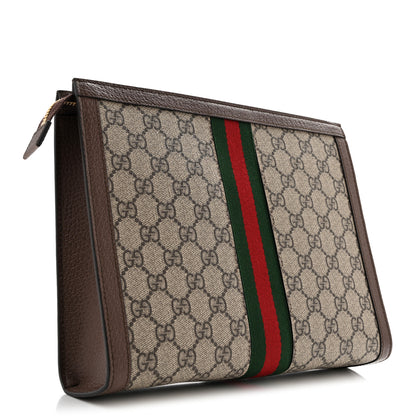 Gucci GG Supreme Monogram Web Ophidia Pouch Brown 3 of 9