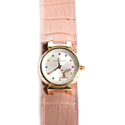 Louis Vuitton Stainless Steel Alligator 28mm Tambour Murakami Quartz Watch 1 of 10