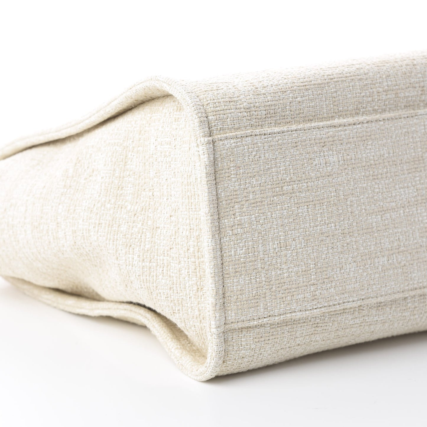Mixed Fibers Calfskin Medium Deauville Tote Light Beige