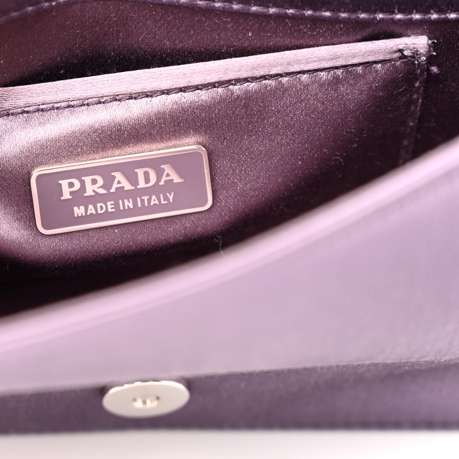 Prada Satin Raso Crystal Embellished Clutch Mirtillo 6 of 13