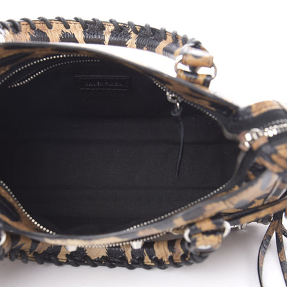 Balenciaga Smooth Calfskin Leopard Print Classic Silver Hardware Mini City Beige 5 of 10