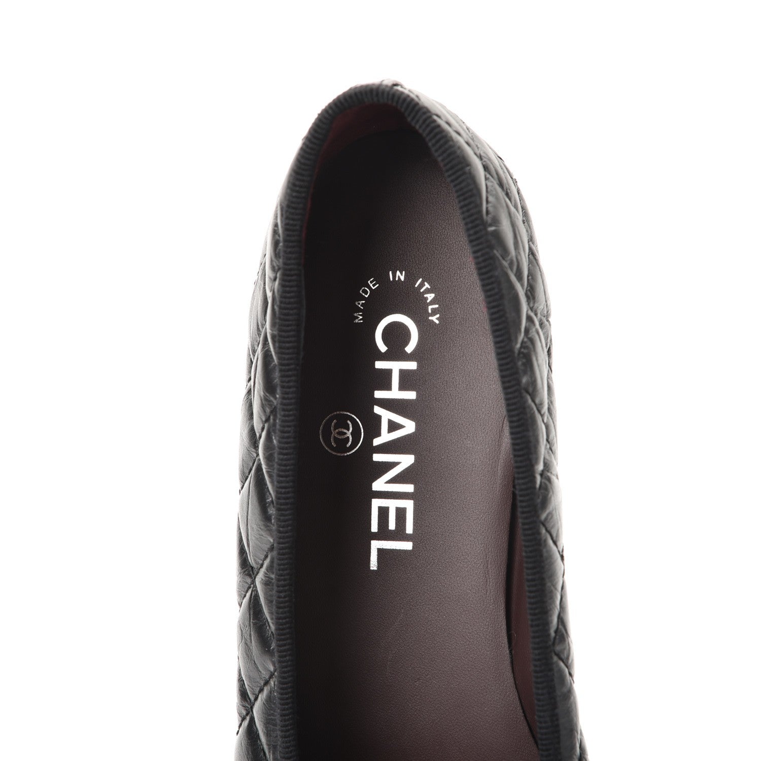 Chanel Aged Calfskin Quilted Cap Toe Ballerina Flats 39 Black 7 of 11