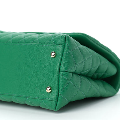 Chanel Caviar Quilted Small Coco Handle Flap Green 8 of 9