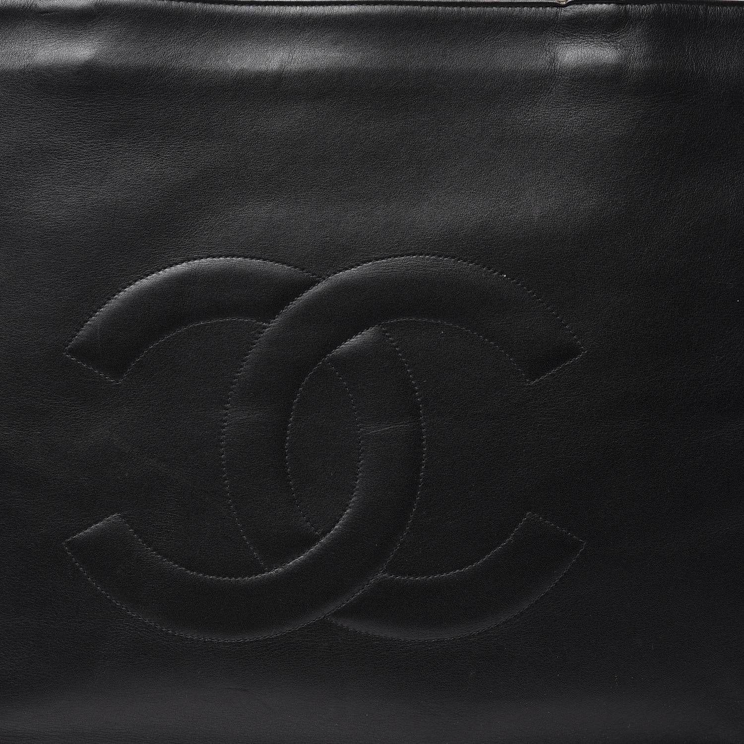 Chanel Lambskin CC Tote Black 10 of 11