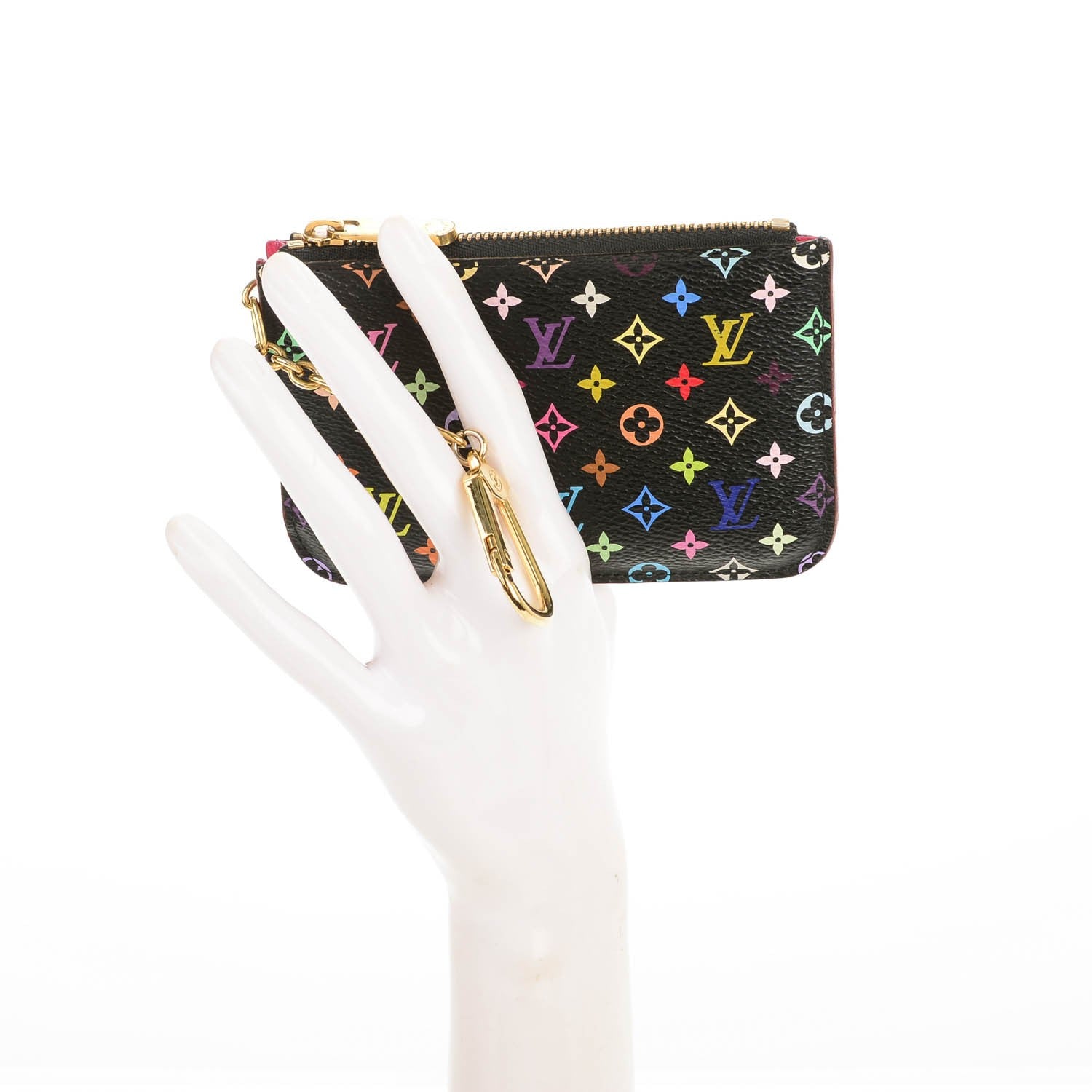 Louis Vuitton Monogram Multicolor Key Pouch Black Grenade 2 of 7