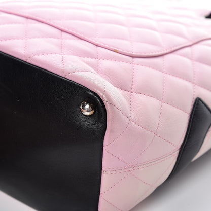 Chanel Calfskin Quilted Medium Cambon Tote Pink Black 11 of 20