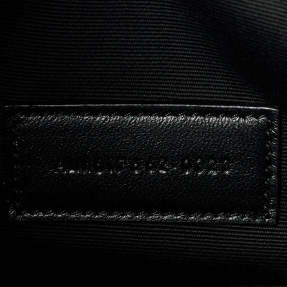 Saint Laurent Grain De Poudre Matelasse Chevron Monogram Envelope Clutch Black 7 of 11