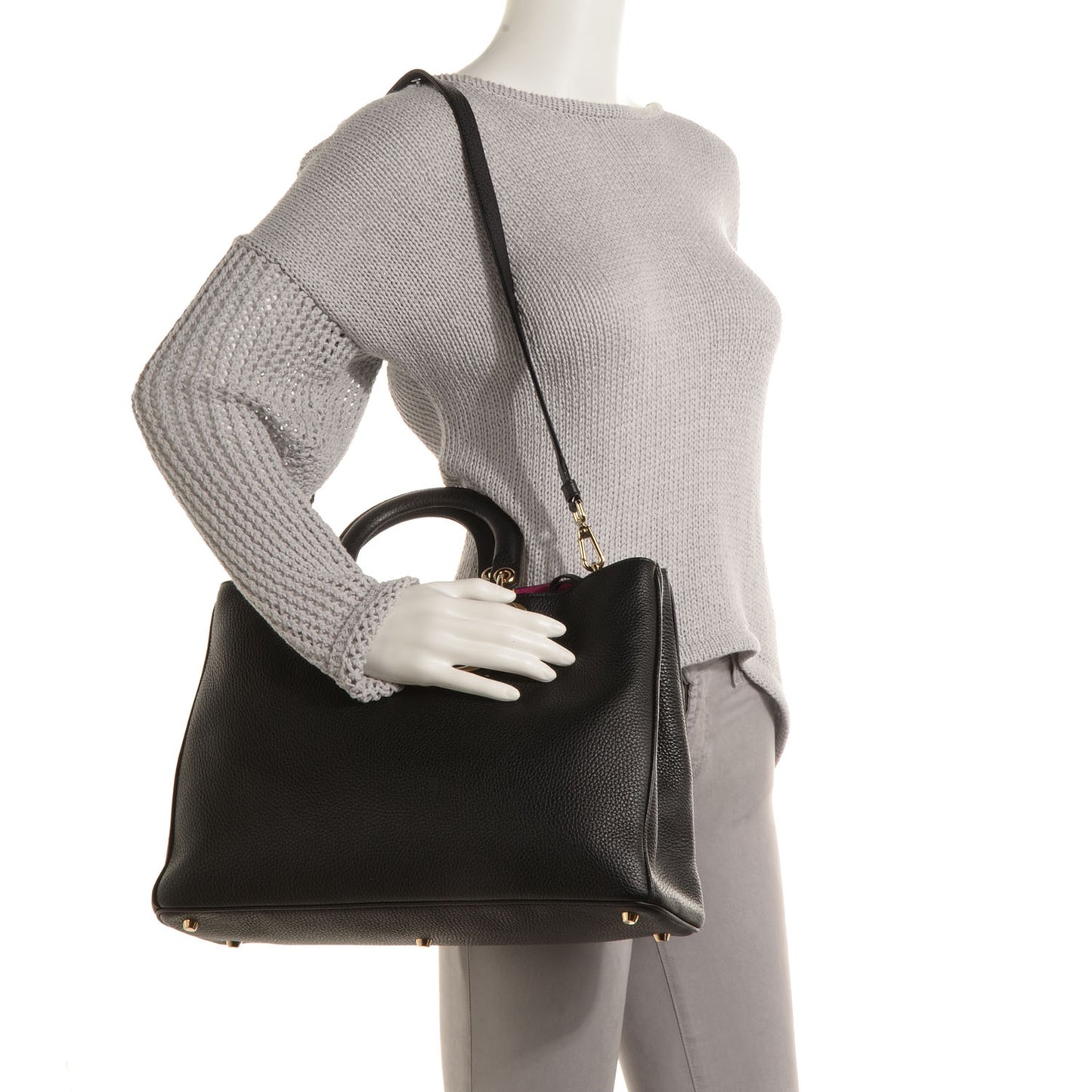 Bullcalf Leather Diorissimo Large Black and Rose Indien