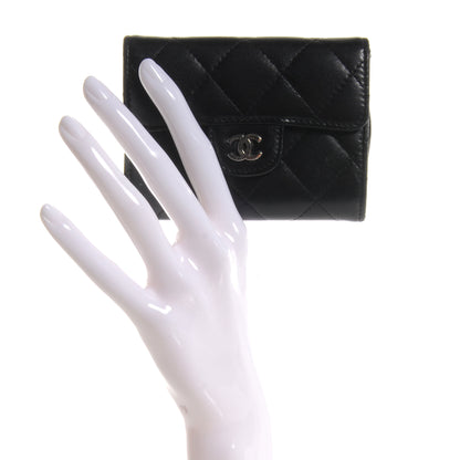 Chanel Lambskin Quilted Small Compact Wallet Black 2 of 10