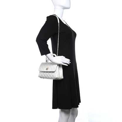Chanel Iridescent Caviar Quilted Mini Coco Handle Flap White 2 of 11