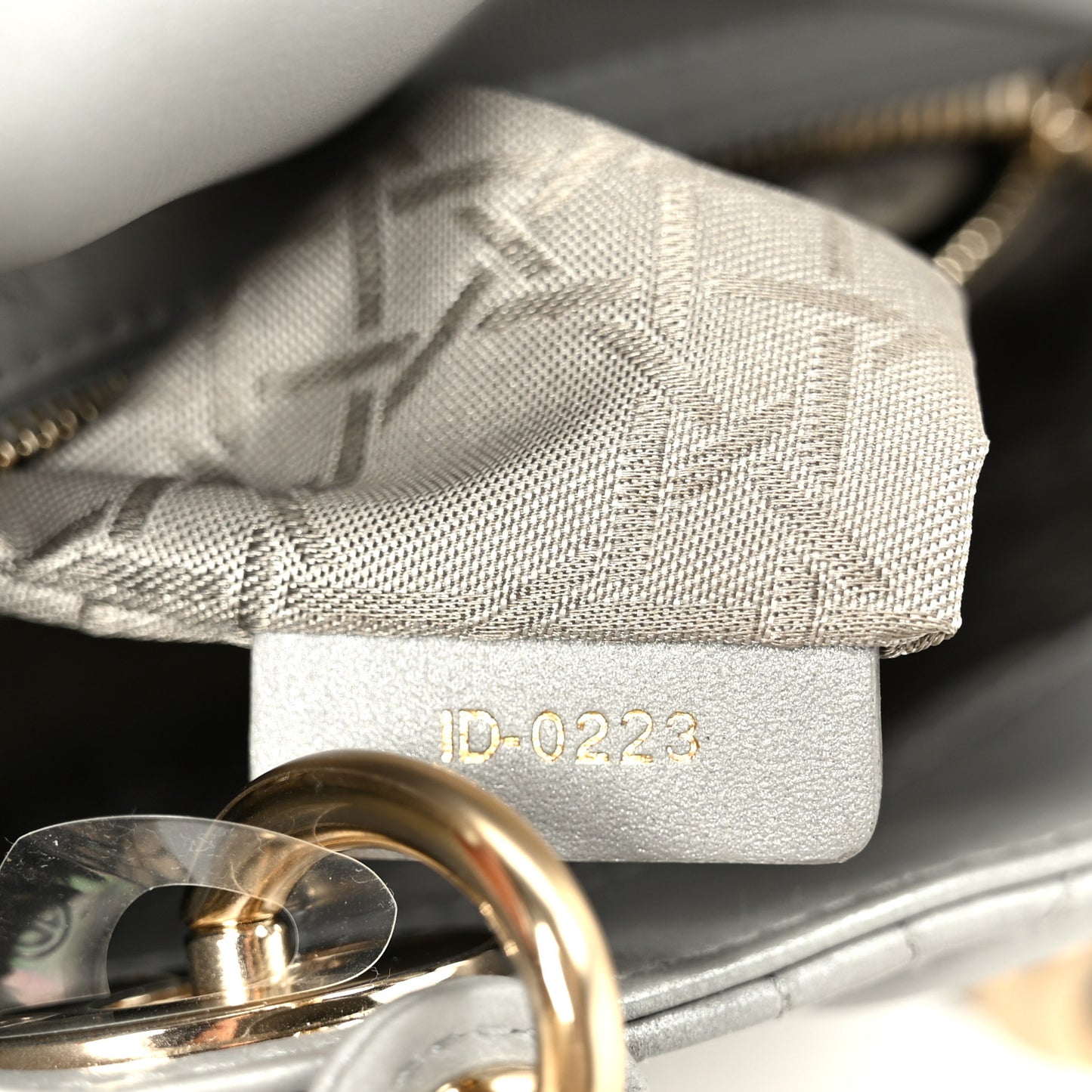 Lambskin Cannage Mini Lady Dior Gray Opaline