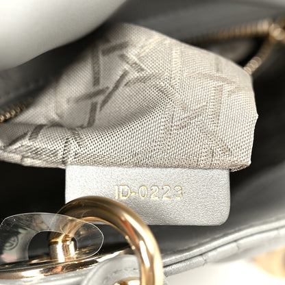 Christian Dior Lambskin Cannage Mini Lady Dior Gray Opaline 7 of 10