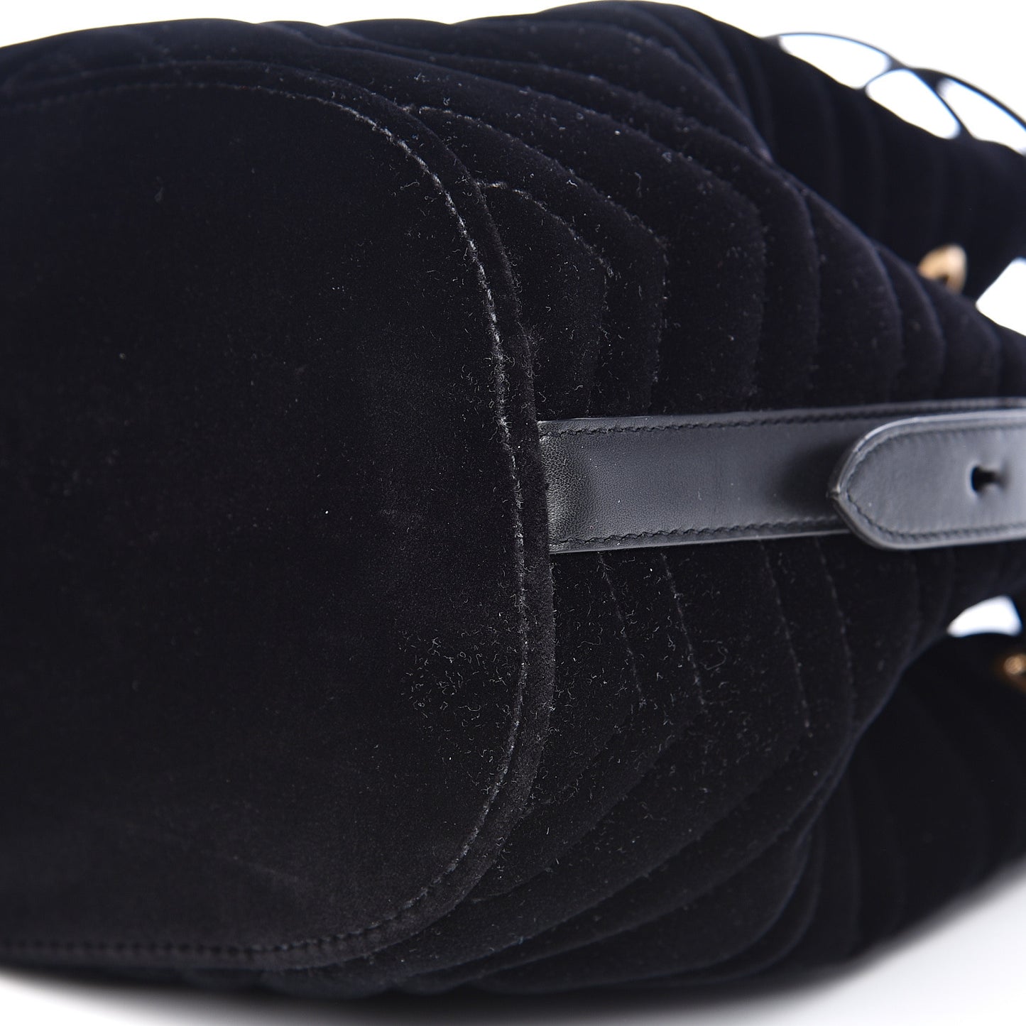 Velvet Matelasse GG Marmont Bucket Bag Black