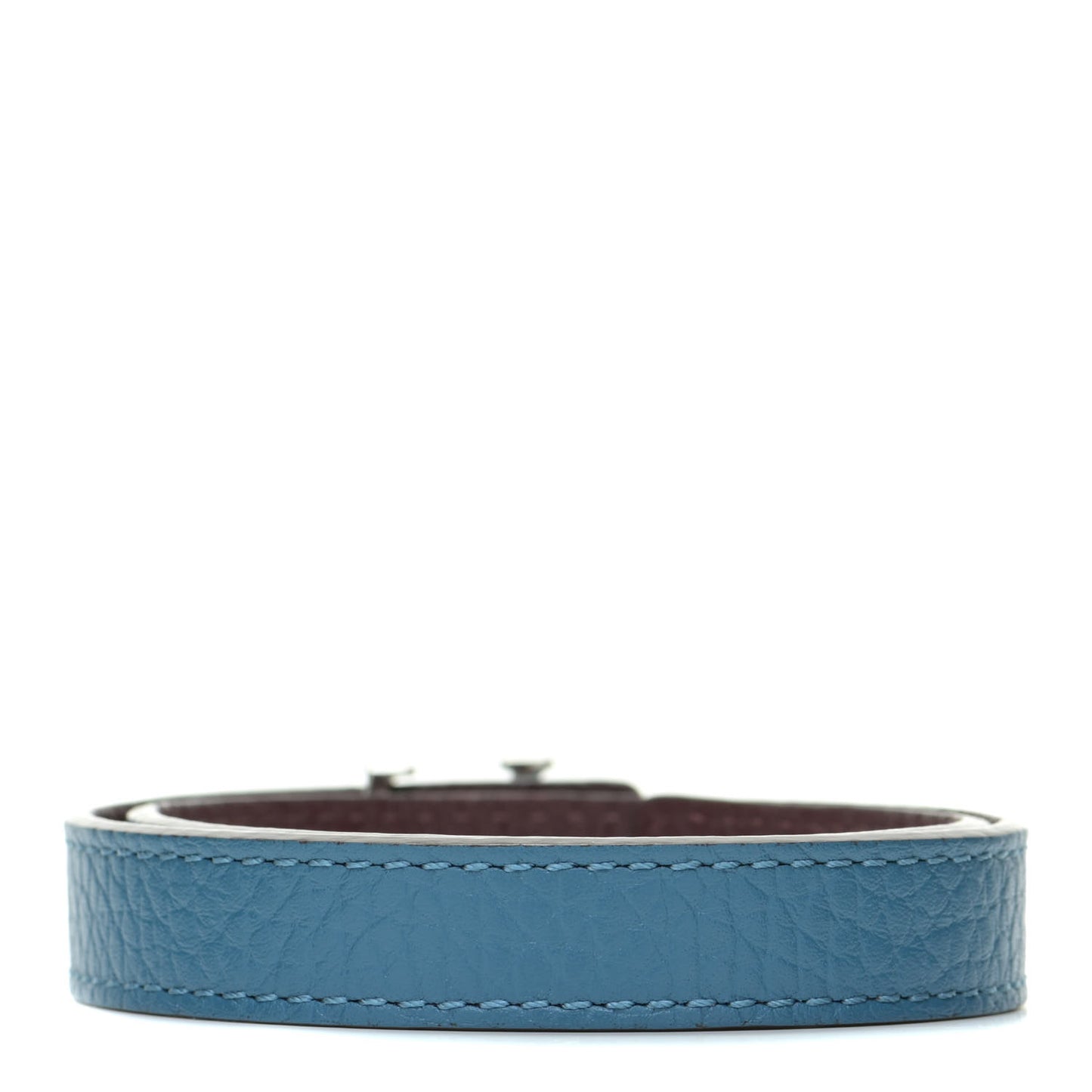 Taurillon LV Initiales Reversible Bracelet Bordeaux Bleuet