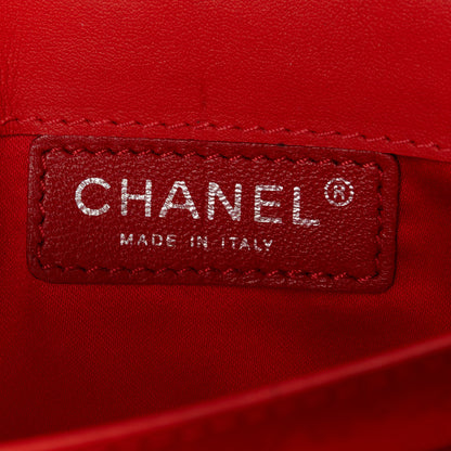 Chanel Patent Calfskin Quilted Brilliant East West Flap Clutch Red 7 of 12