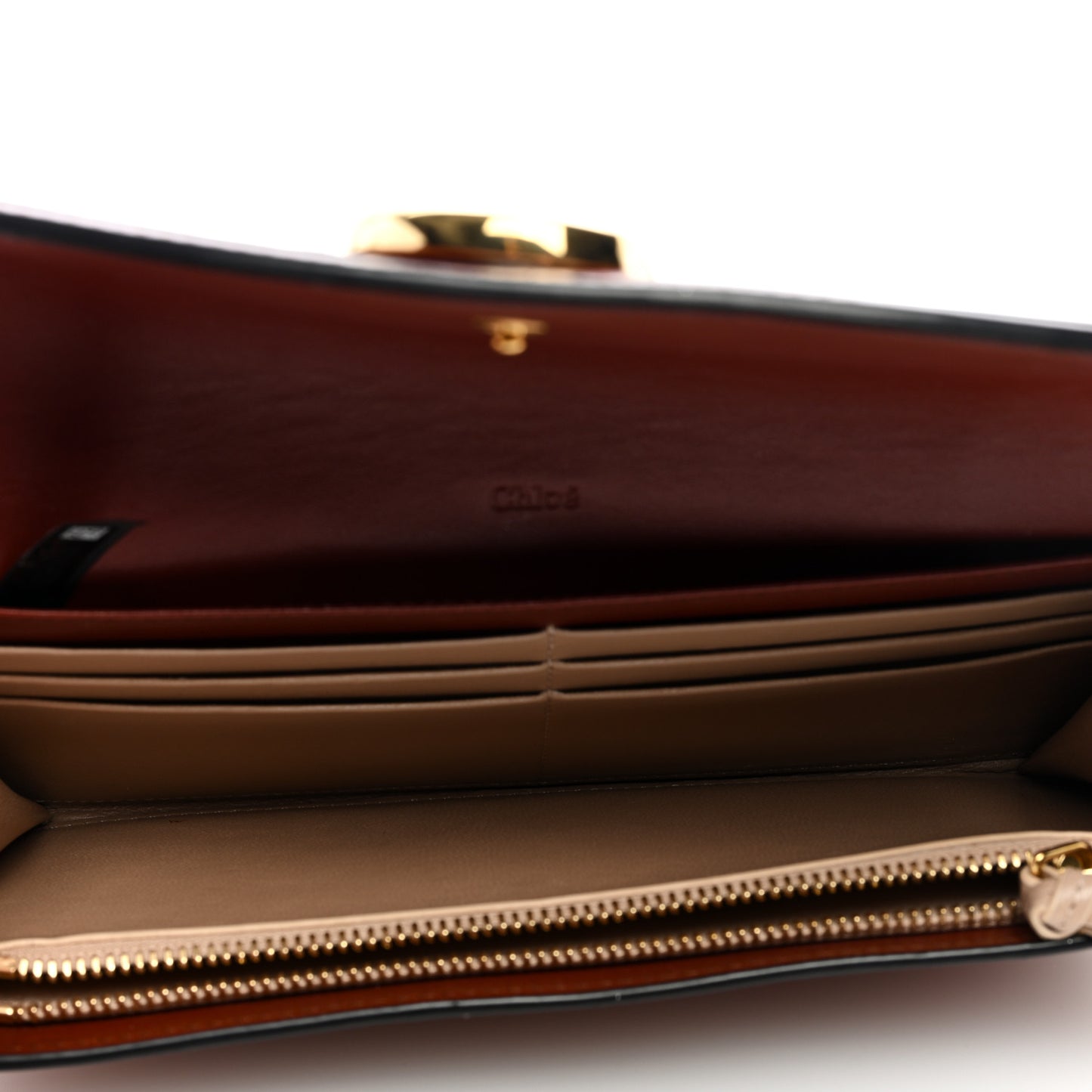 Smooth Calfskin Chloe Long Wallet Tan