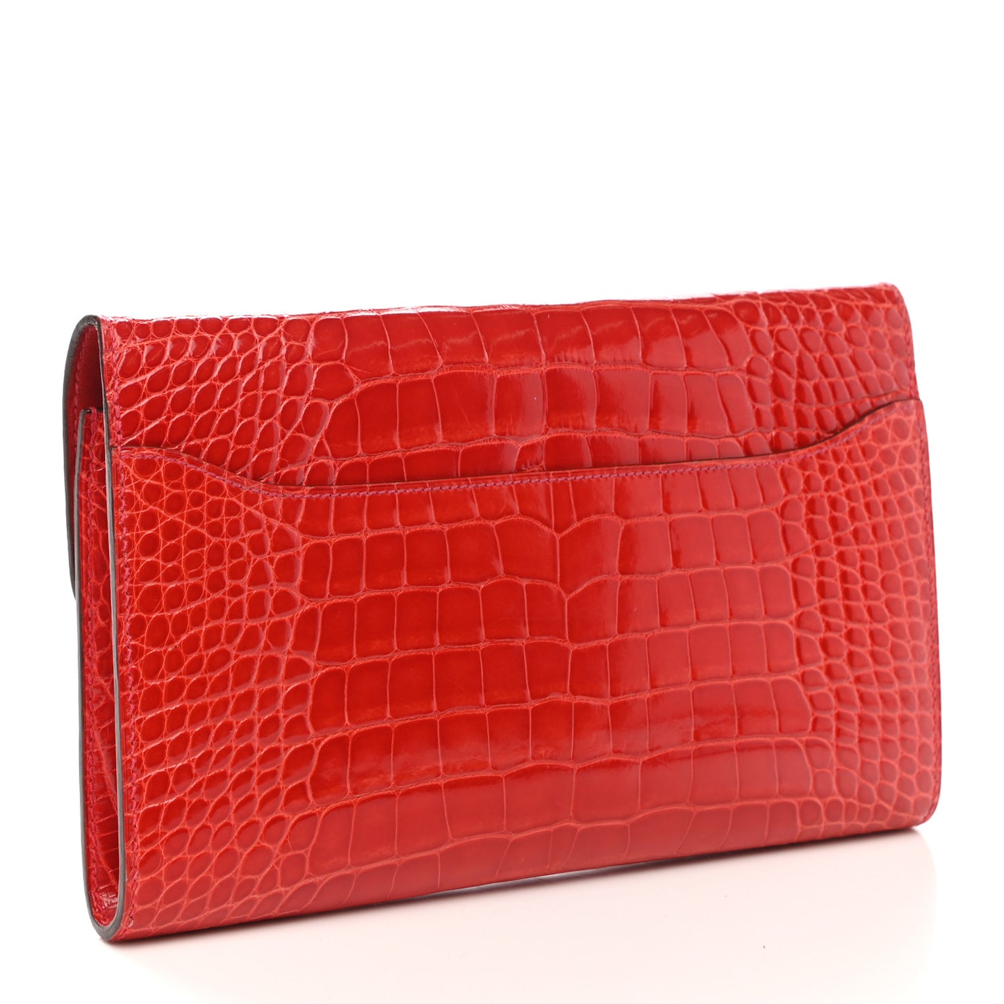 Shiny Alligator Constance Long Wallet Geranium
