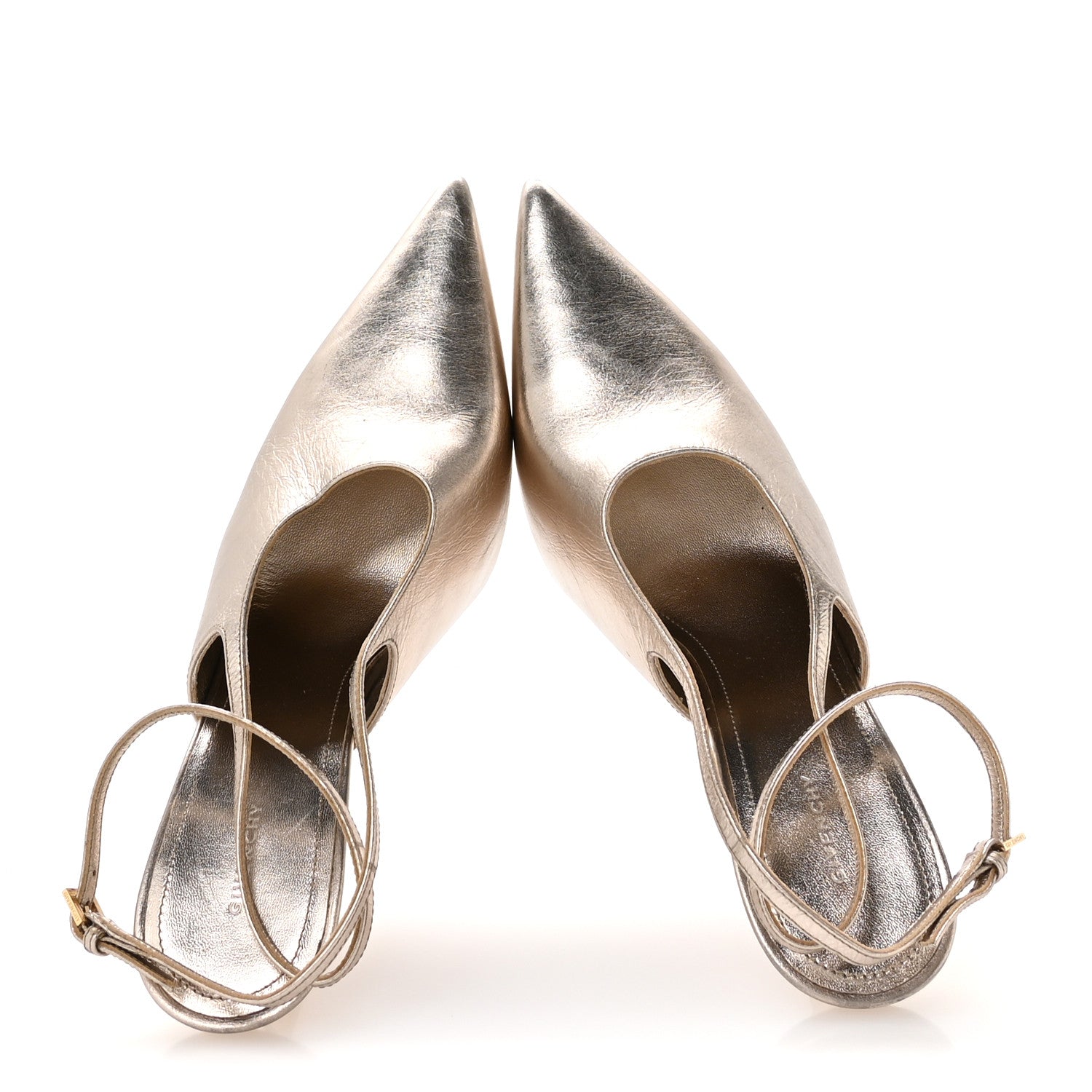 Givenchy Laminated Sheepskin Show Slingback Pumps 36 Dusty Gold 2 of 8
