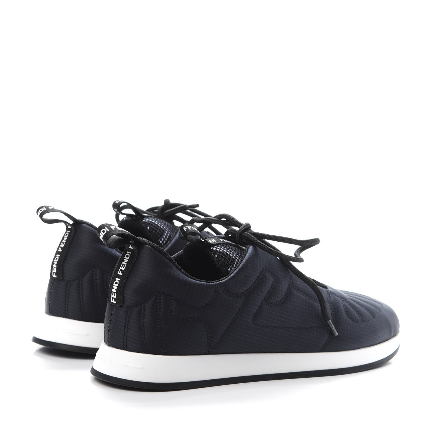 Fendi Nylon Womens Ffreedom Sneakers 36 Blue Scuro Black White 4 of 10