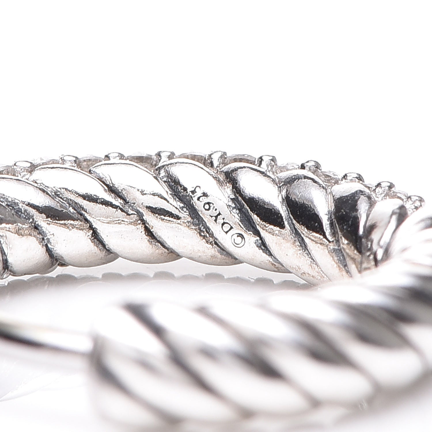 David Yurman Sterling Silver Diamonds Petite Pave Huggie Hoop Earrings 4 of 4