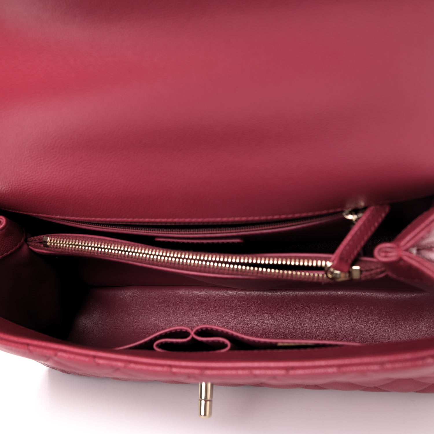 Chanel Caviar Quilted Small Coco Handle Flap Dark Pink 4 of 4