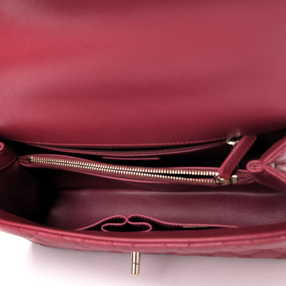 Chanel Caviar Quilted Small Coco Handle Flap Dark Pink 4 of 4